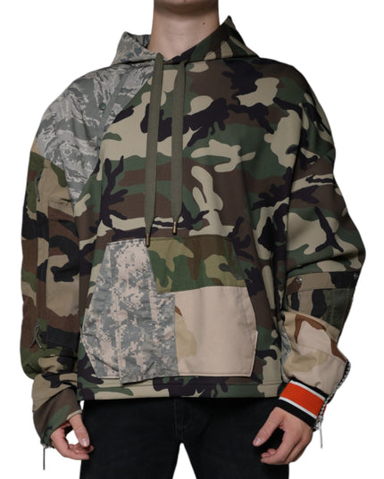 Dolce & Gabbana Multicolor Camouflage Hooded Sweatshirt Sweater