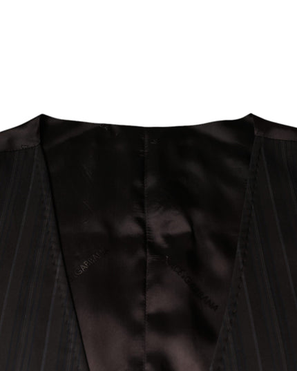Dolce & Gabbana Black Cotton Waistcoat Dress Formal Vest