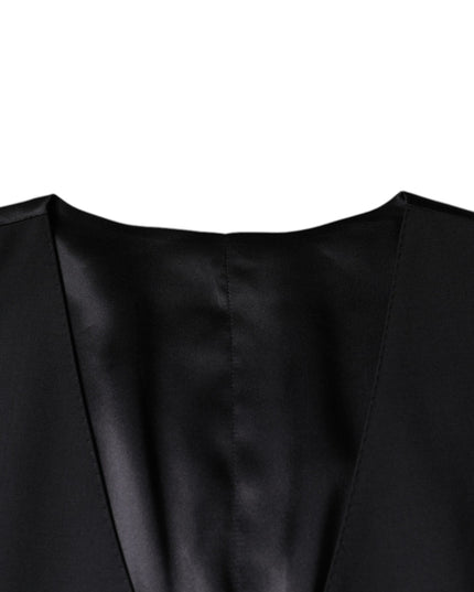 Dolce & Gabbana Black Wool Waistcoat Dress Formal Vest