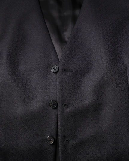 Dolce & Gabbana Black Wool Waistcoat Dress Formal Vest