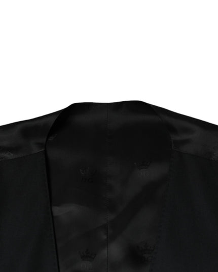 Dolce & Gabbana Black Wool Waistcoat Dress Formal Vest