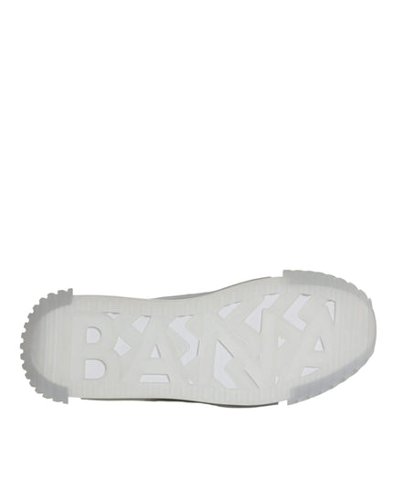 Dolce & Gabbana White Silver Low Top NS1 Sneakers Shoes