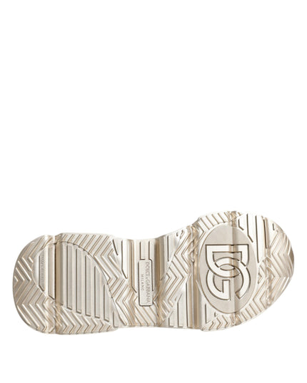 Dolce & Gabbana Gold Sequin Iridiscent Daymaster Sneakers Shoes