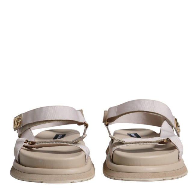 Dolce & Gabbana Beige Nappa Devotion Strap Men Sandals Shoes