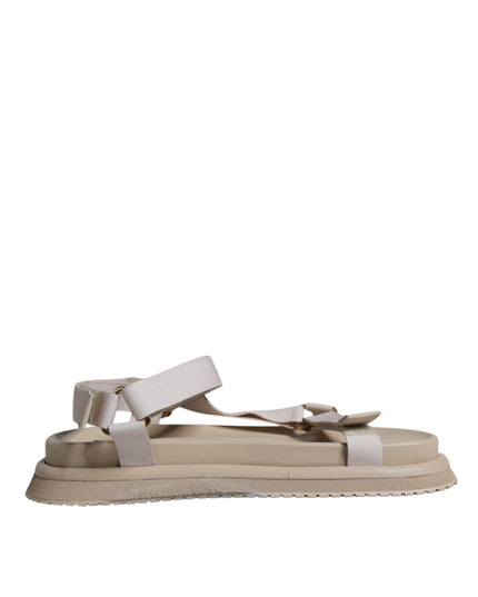 Dolce & Gabbana Beige Nappa Devotion Strap Men Sandals Shoes