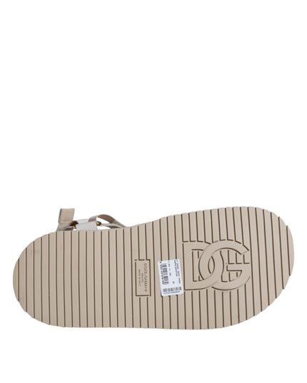Dolce & Gabbana Beige Nappa Devotion Strap Men Sandals Shoes