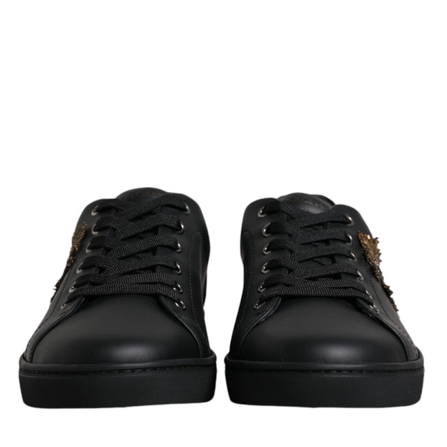 Dolce & Gabbana Black London Sacred Heart Men Sneakers Shoes