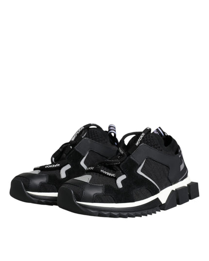 Dolce & Gabbana Black Mesh Sorrento Trekking Sneakers Shoes