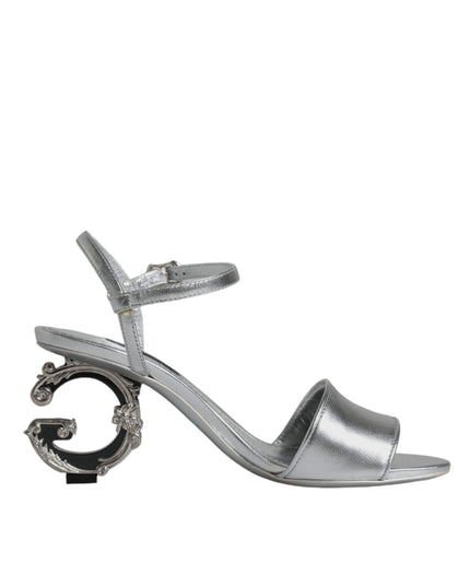 Dolce & Gabbana Silver KEIRA Heels Ankle Strap Sandals Shoes