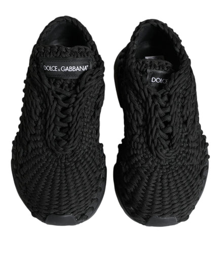 Dolce & Gabbana Black Knitted Daymaster Sneakers Shoes