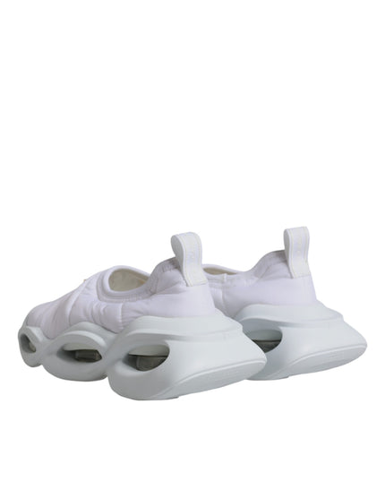 Dolce & Gabbana White Padded Fabric Low Top Sneakers Shoes