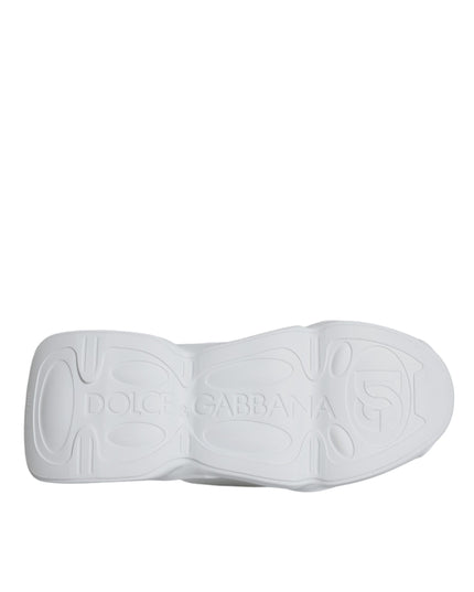Dolce & Gabbana White Padded Fabric Low Top Sneakers Shoes
