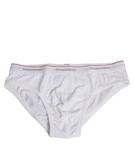 Dsquared² White Cotton Stretch Women Mid Waist Panty Underwear