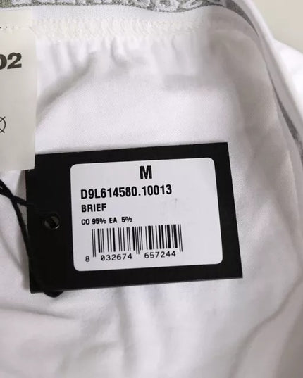 Dsquared² White Cotton Stretch Women Mid Waist Panty Underwear