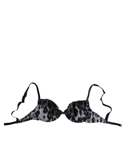 Roberto Cavalli White Leopard Push Up Reggiseno Bra Underwear