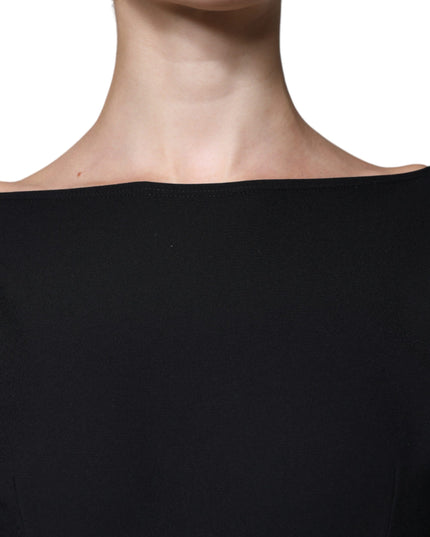 Dolce & Gabbana Black Viscose Cut Out A-line Long Sleeves Mini Dress