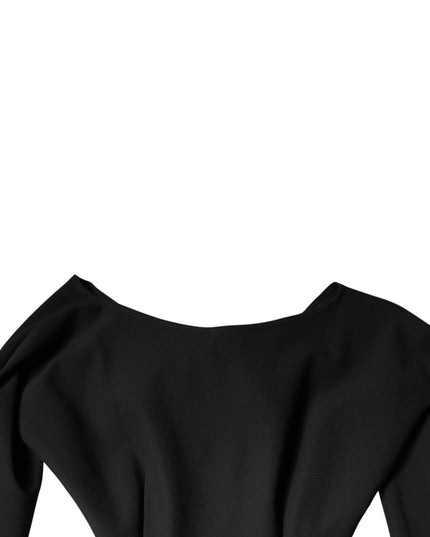 Dolce & Gabbana Black Viscose Cut Out A-line Long Sleeves Mini Dress
