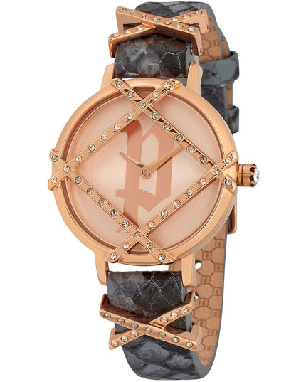 Police Gray Leather Dress Watch