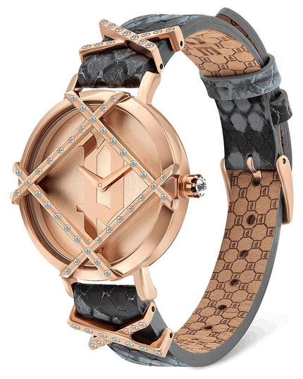 Police Gray Leather Dress Watch