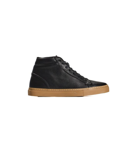 Roberto Pepe Luxury Black Calfskin Men's High Sneaker