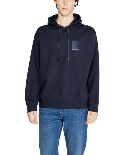 Armani Exchange Blue Cotton Hoodie