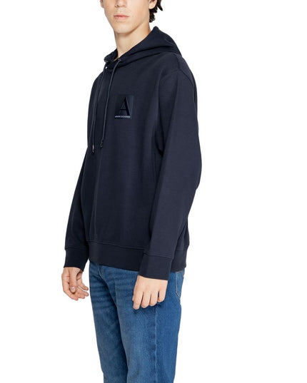 Armani Exchange Blue Cotton Hoodie