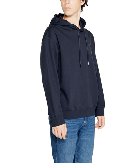 Armani Exchange Blue Cotton Hoodie