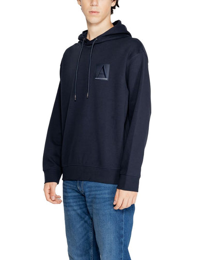 Armani Exchange Blue Cotton Hoodie