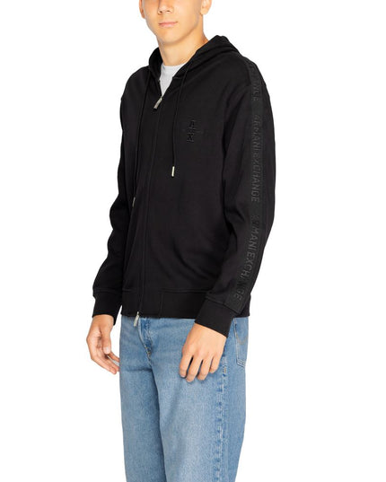 Armani Exchange Black Cotton Hoodie