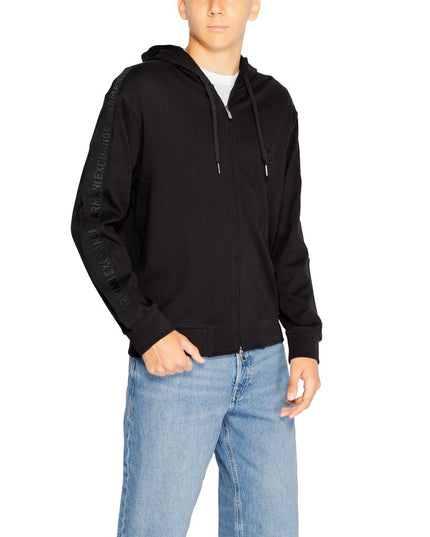 Armani Exchange Black Cotton Hoodie