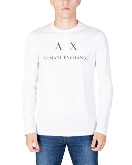 Armani Exchange White Cotton Long Sleeve T-Shirt