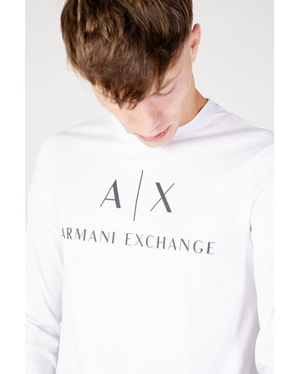 Armani Exchange White Cotton Long Sleeve T-Shirt