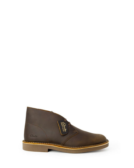 Clarks Brown Leather Lace-Up Boots