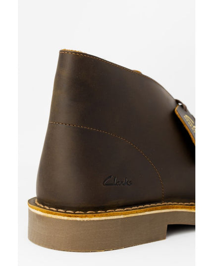 Clarks Brown Leather Lace-Up Boots