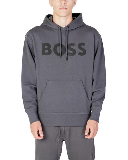 Hugo Boss Gray Cotton Hoodie