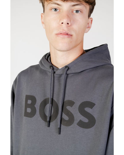 Hugo Boss Gray Cotton Hoodie