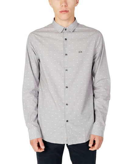 Armani Exchange Black Cotton Pattern Shirt