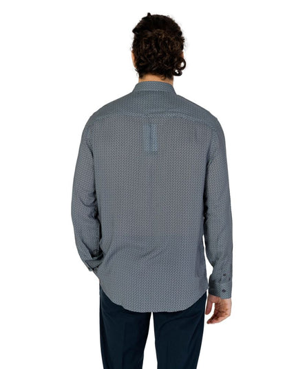 Armani Exchange Gray Viscose Pattern Shirt