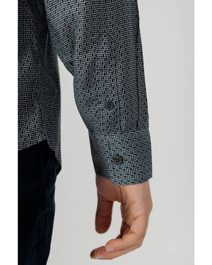 Armani Exchange Gray Viscose Pattern Shirt