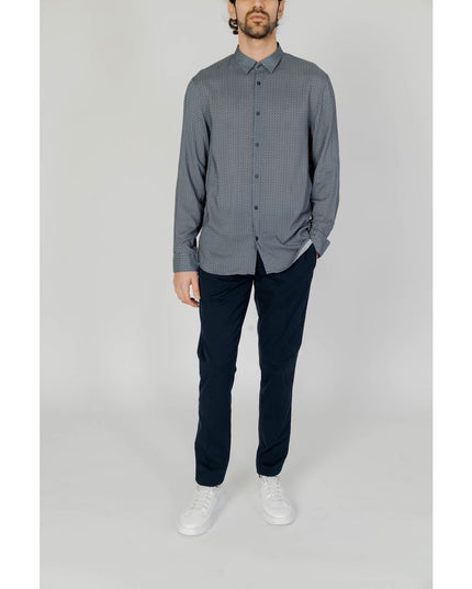 Armani Exchange Gray Viscose Pattern Shirt