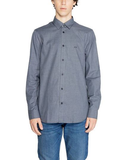 Armani Exchange Blue Cotton Dress Shirt
