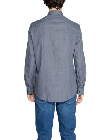 Armani Exchange Blue Cotton Dress Shirt