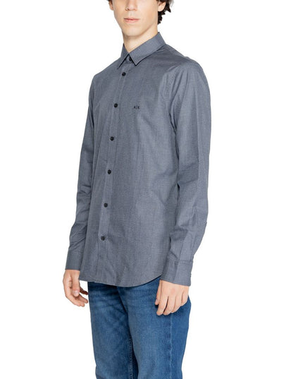 Armani Exchange Blue Cotton Dress Shirt