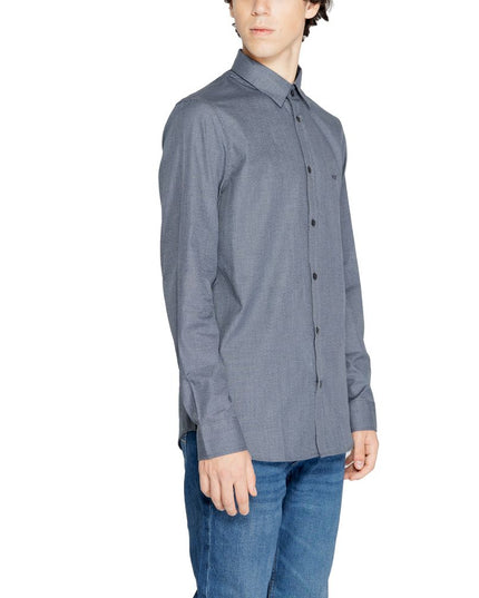 Armani Exchange Blue Cotton Dress Shirt
