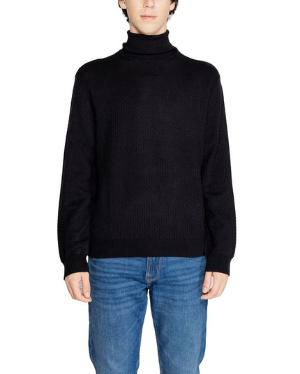 Armani Exchange Black Cotton Turtleneck