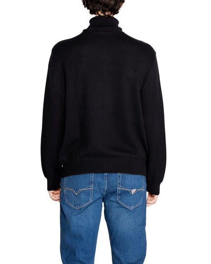 Armani Exchange Black Cotton Turtleneck