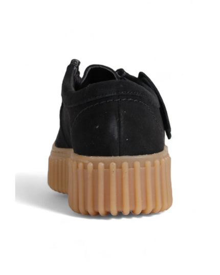 Clarks Black Suede Leather Platform Pumps