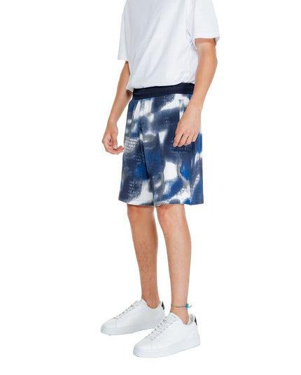 Armani Exchange Blue Cotton Bermuda Shorts