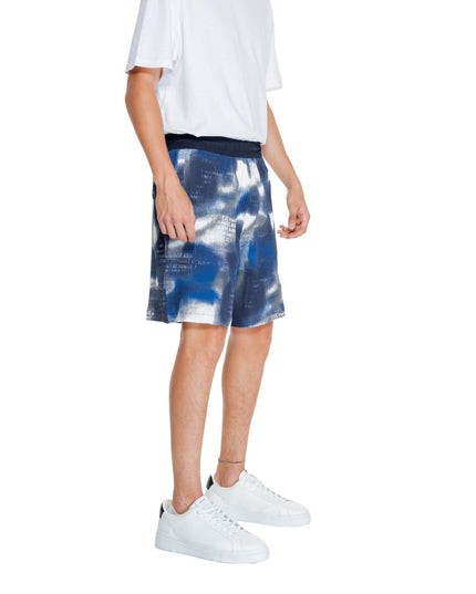 Armani Exchange Blue Cotton Bermuda Shorts