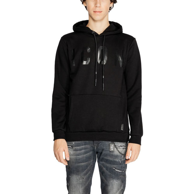 Icon Black Cotton Hoodie